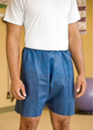 Shorts Exam, MediShorts®, Navy, Nonwoven, Adult, Disposable, Latex-Free Waist Band, 2/3XL (50/CS) by Graham Medical  ID 62380